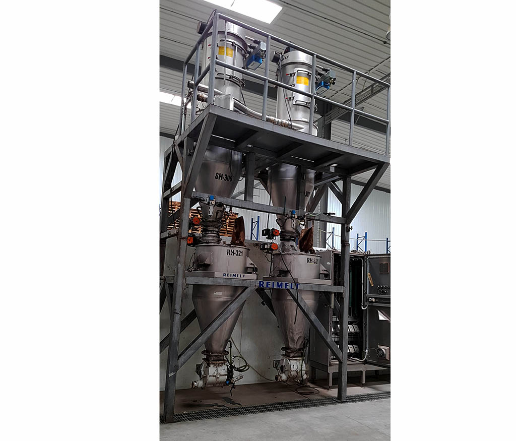 Reimelt flour handling system